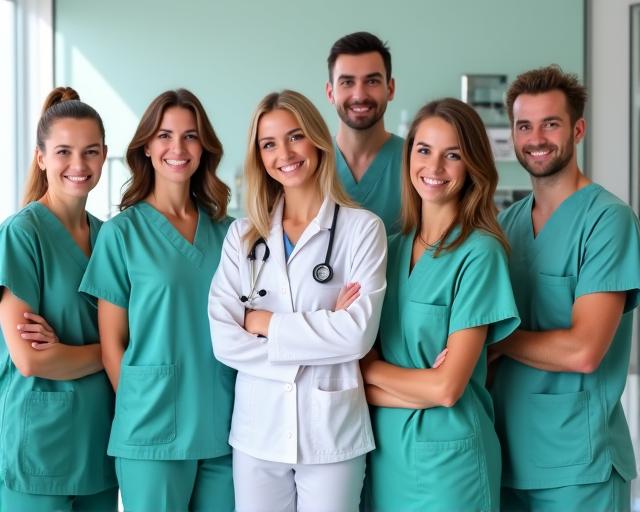 El equipo de profesionales veterinarios de VetAlba Care posando en su clínica de Valencia